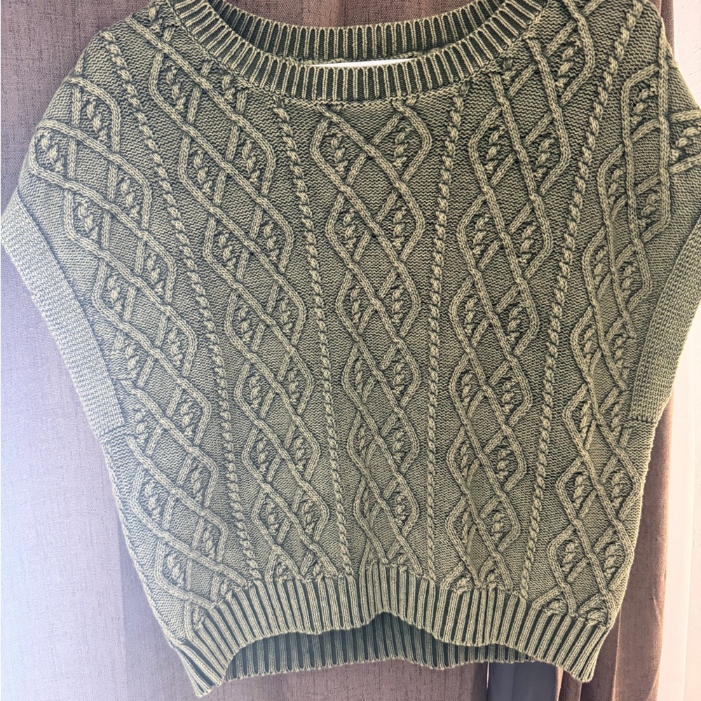 Mittoshop Olive Cable Knit Sweater